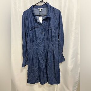 Cato women’s denim dress long sleeve sz 18w